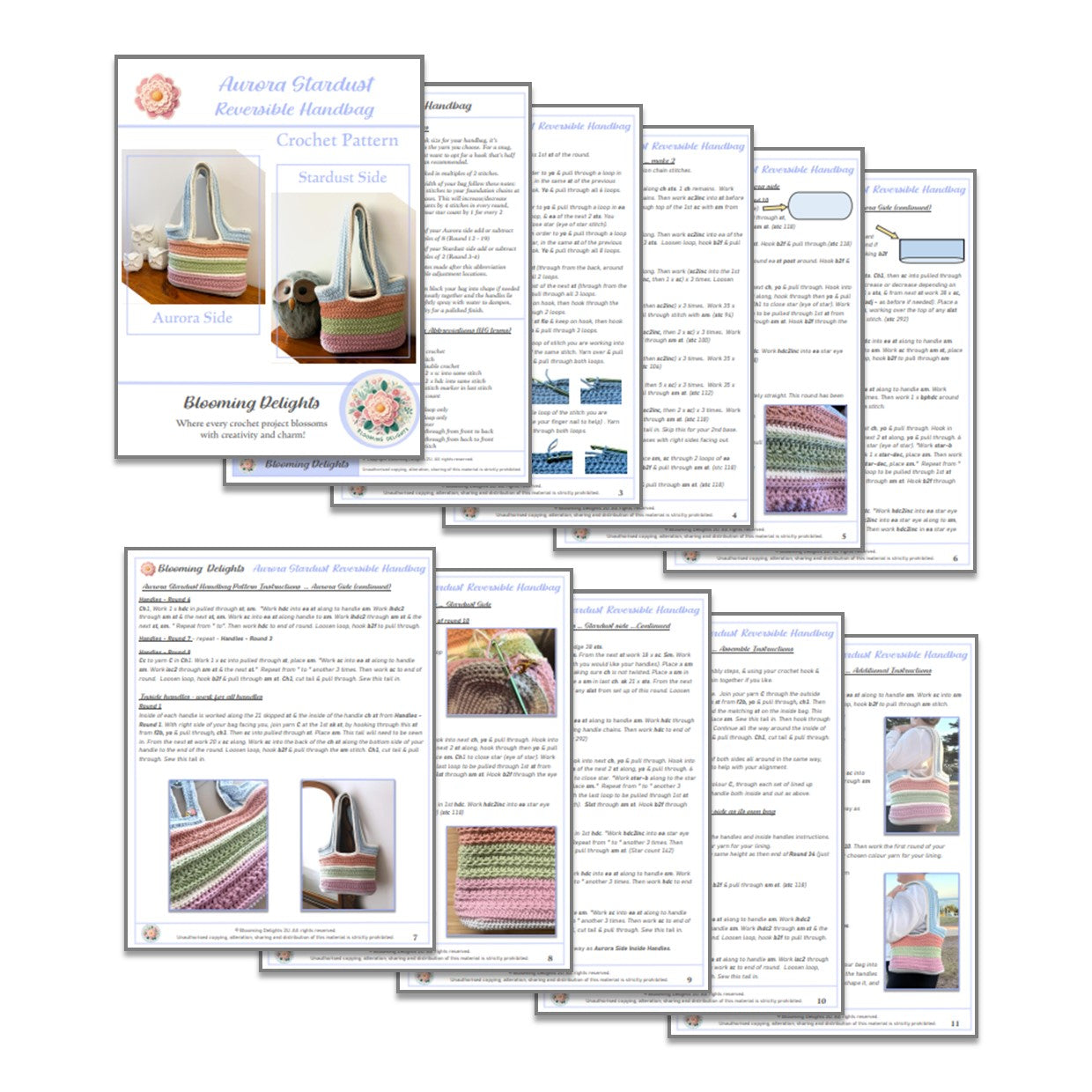 Aurora Stardust Reversible Handbag Crochet Pattern (Digital PDF Download)