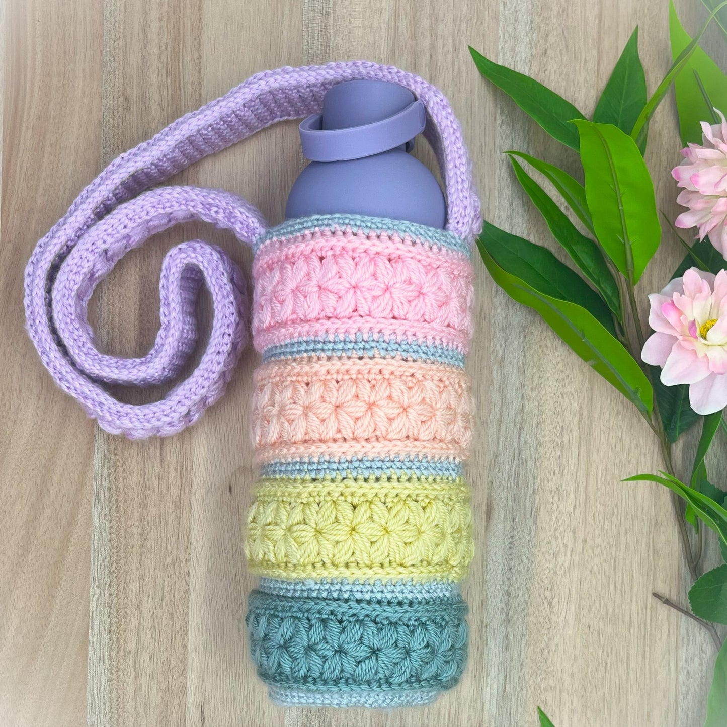 Blossom Breeze Drink Bottle Holder Crochet Pattern (Digital PDF Download)