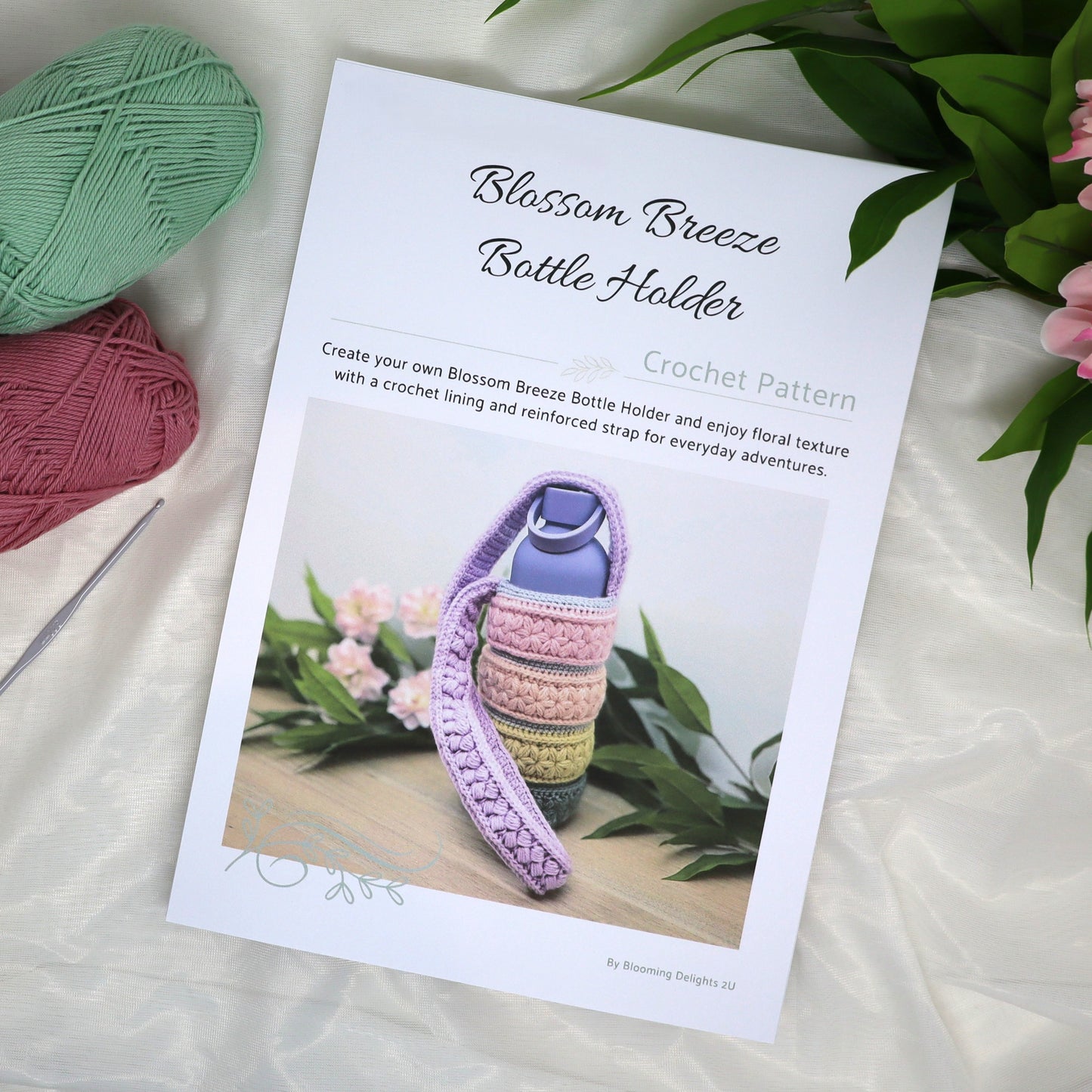 Blossom Breeze Drink Bottle Holder Crochet Pattern (Digital PDF Download)