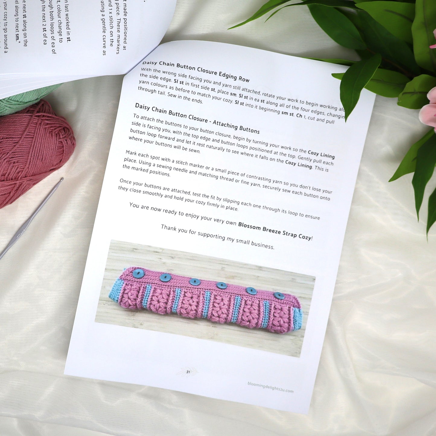 Blossom Breeze Strap Cozy Crochet Pattern (Digital PDF Download)