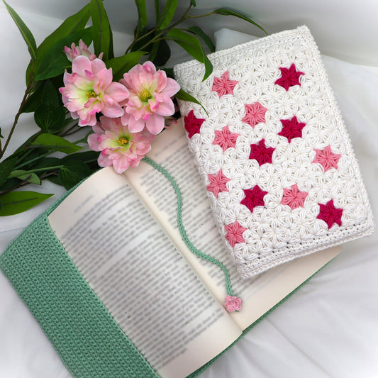 Sprinkle of Jasmine Book Cover Crochet Pattern (Digital PDF Download)
