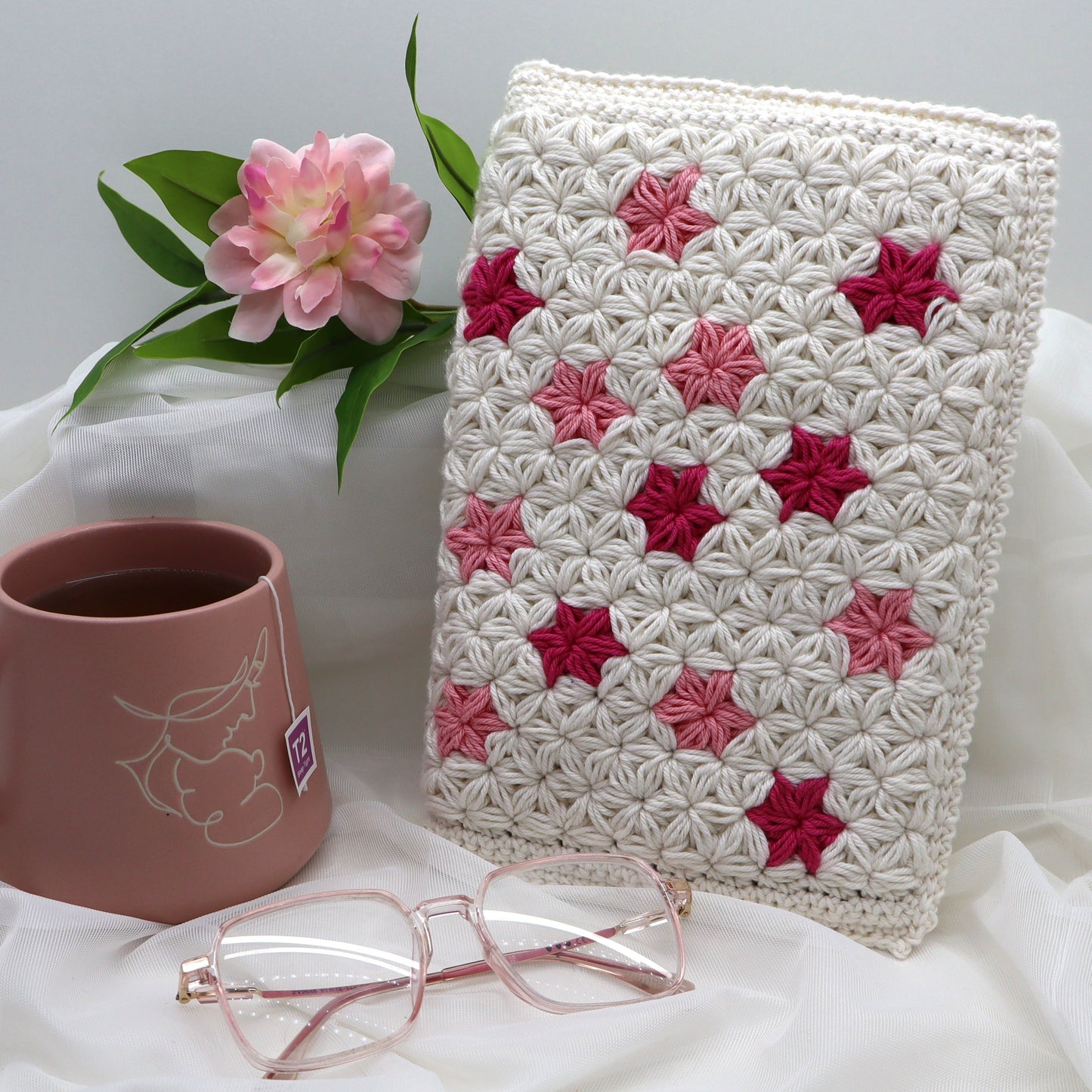 Sprinkle of Jasmine Book Cover Crochet Pattern (Digital PDF Download)