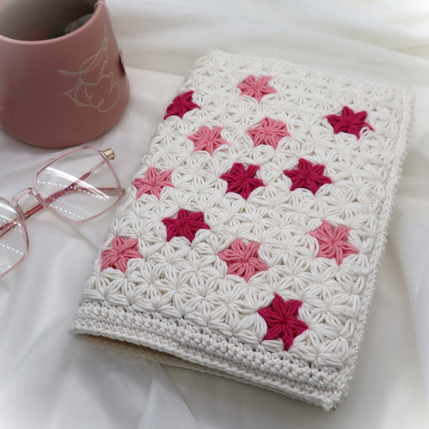 Sprinkle of Jasmine Book Cover Crochet Pattern (Digital PDF Download)