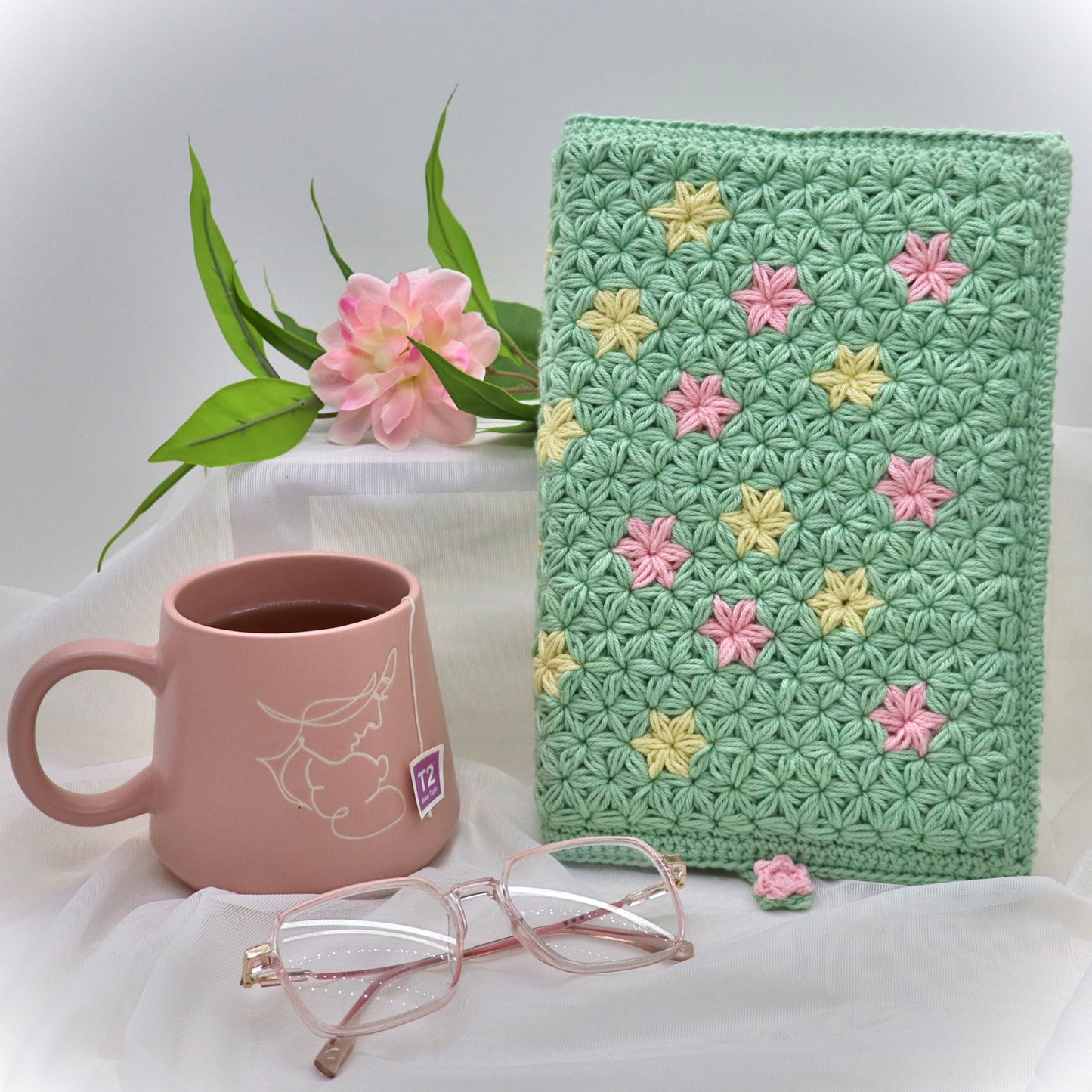 Sprinkle of Jasmine Book Cover Crochet Pattern (Digital PDF Download)