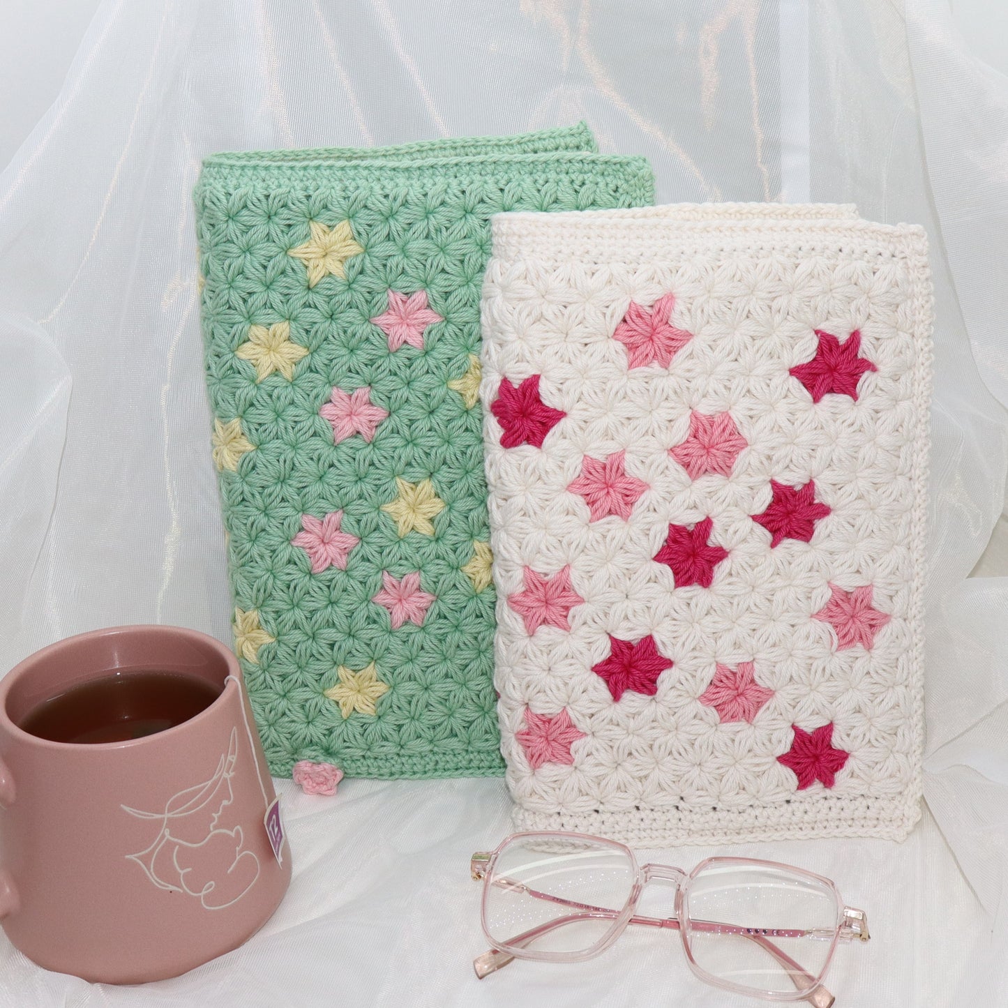Sprinkle of Jasmine Book Cover Crochet Pattern (Digital PDF Download)