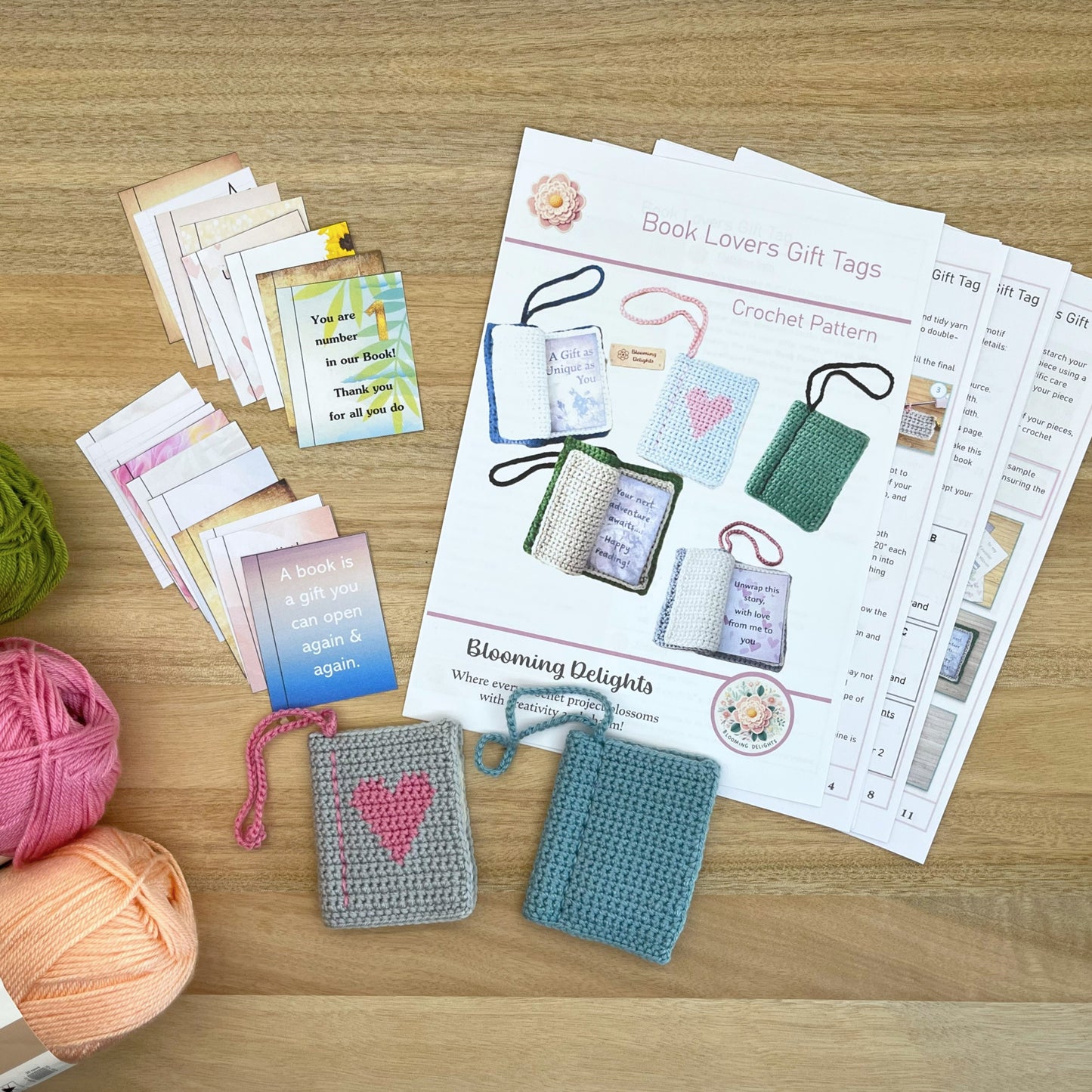 Book Lovers Gift Tag Crochet Pattern (Digital PDF Download)