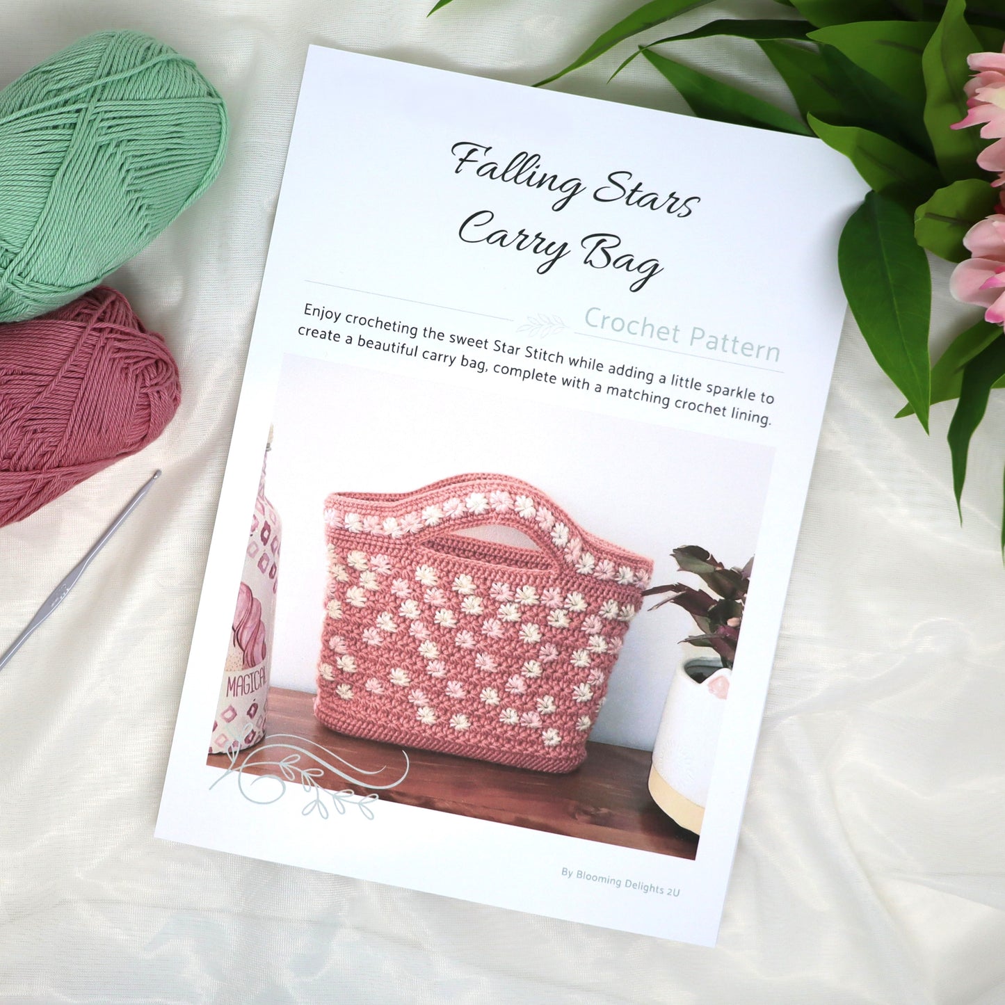 Falling Stars Carry Bag Crochet Pattern (Digital PDF Download)