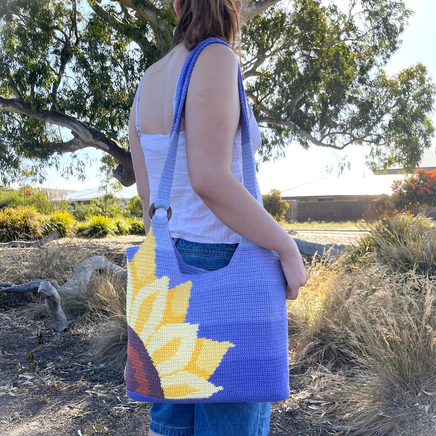 Sunflower Bloom Gradient Bag - Premium Crochet Pattern (Digital PDF Download)