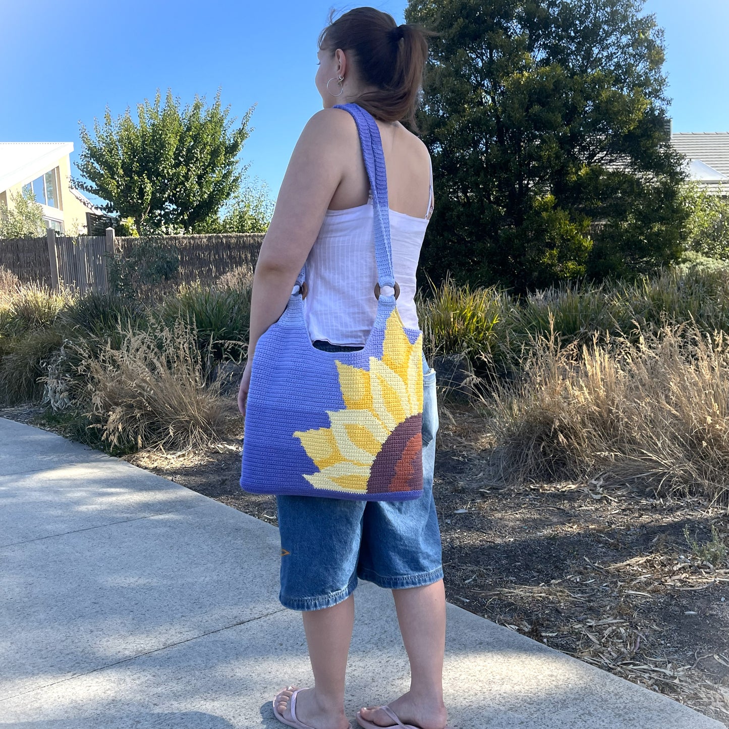 Sunflower Bloom Gradient Bag - Premium Crochet Pattern (Digital PDF Download)