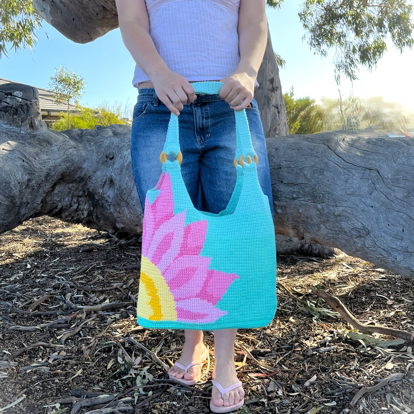 Sunflower Bloom Gradient Bag - Premium Crochet Pattern (Digital PDF Download)